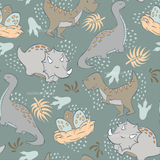Dino Eggs Sage- Cotton Woven Retail