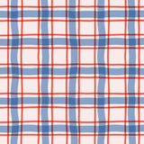 a seamless pattern of red and blue horizontal lines, creating a checkered or plaid design.