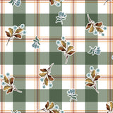 a repeating pattern of green and white checkered squares, each adorned with small blue flowers and leaves. The pattern is composed of multiple smaller images, creating a visually cohesive and harmonious design.