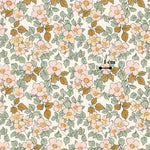 The image is a repeating pattern of pink flowers with green leaves, creating a visually appealing and harmonious design.