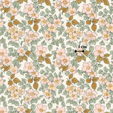The image is a repeating pattern of pink flowers with green leaves, creating a visually appealing and harmonious design.