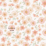 The image is a repeating pattern of pink and white flowers with green leaves, creating a visually appealing and harmonious design.