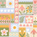 The image is a vibrant and colorful collage of various flowers, leaves, and other natural elements arranged in a visually appealing manner.