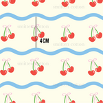 a pattern of cherries on a white background