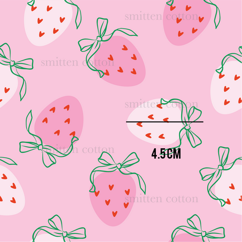 a pattern of strawberries on a pink background