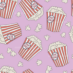 a lot of popcorn on a pink background