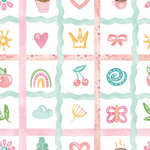 a picture of a pattern with different things on it