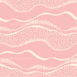 a pink background with white dots and waves