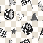 a black and white pattern with a checkered background