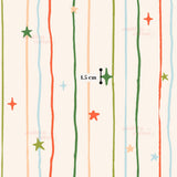The image is a repeating pattern of vertical lines and stars, with a small black dot in the center. The pattern is described as a "smitten edition" and includes measurements, such as "1.5 cm".