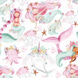 Mermaids- 1M Cotton Lycra Retail