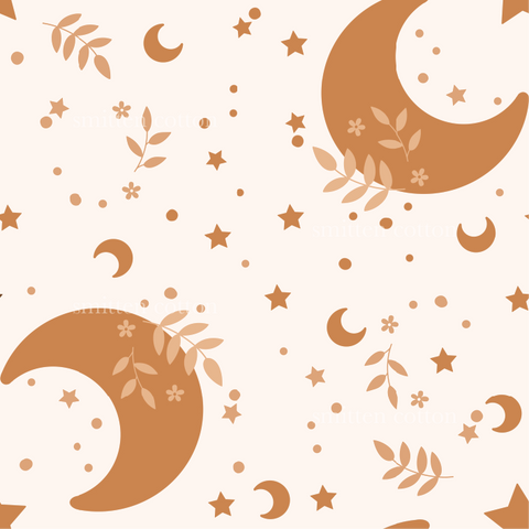 a pattern of stars and crescents on a white background