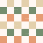 an orange and green checkerboard pattern with the word simon on it