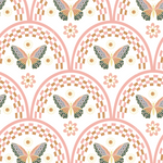a pattern with a butterfly on it