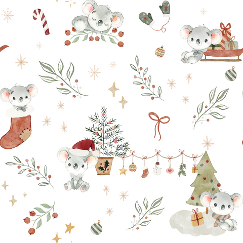 Koala Christmas White- Cotton Woven Retail
