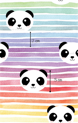Rainbow Panda- Cotton Lycra Retail