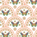 a pattern with a butterfly on it